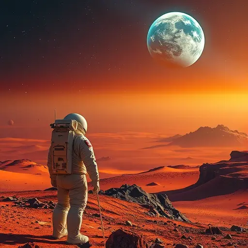 AI generated astronaut on Mars